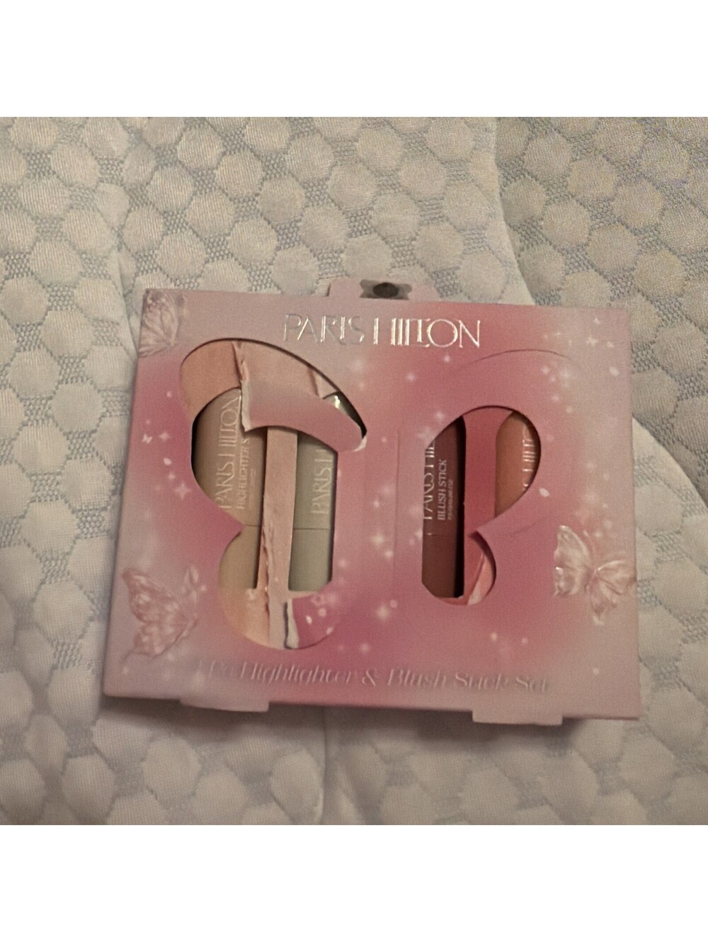Paris Hilton 4PC Highlighter & Blush Stick Makeup Set Radiant Glow New